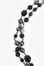Pre-Loved Chanel™ 2008 Gun Metal Faux Pearl CC Station Necklace