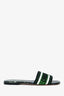 Christian Dior Green Canvas D'way Slides Size 36.5