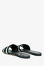 Christian Dior Green Canvas D'way Slides Size 36.5
