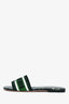 Christian Dior Green Canvas D'way Slides Size 36.5