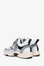 Pre-Loved Chanel™ White/Grey Suede Leather CC Sneakers Size 37.5