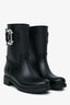 Roger Vivier Black Rubber Crystal Embellished Buckle Rain Boots Size 38