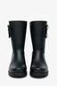 Roger Vivier Black Rubber Crystal Embellished Buckle Rain Boots Size 38