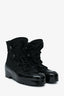 Pre-Loved Chanel™ Black Patent Leather/Nylon Lace-Up Boots Size 38