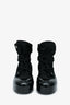 Pre-Loved Chanel™ Black Patent Leather/Nylon Lace-Up Boots Size 38