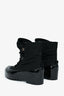 Pre-Loved Chanel™ Black Patent Leather/Nylon Lace-Up Boots Size 38