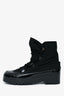 Pre-Loved Chanel™ Black Patent Leather/Nylon Lace-Up Boots Size 38