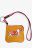 Hermès Yellow/Pink Leather Carre Pocket Pouch with Strap