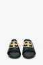 Balenciaga Black Leather Oval BB Logo Slide Sandals Size 37