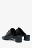 Balenciaga Black Leather Oval BB Logo Slide Sandals Size 37