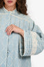 Gucci 2019 Pale Blue GG Embroidered Denim Button Down Dress Size 40