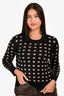 Hermès Black Silk Geometric Print Sweater Size 38