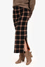 Akris Punto Black/Brown Wool Plaid Maxi Pencil Skirt Size S