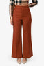 Chloe Brown Linen Wide Leg Pants Size 40