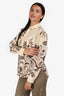 Christian Dior Cream Cotton Patterned Button Down Shirt Size 38