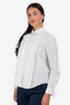 Chloe White Cotton Poplin Eyelet Detail Long Sleeve Blouse Size 38