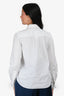 Chloe White Cotton Poplin Eyelet Detail Long Sleeve Blouse Size 38