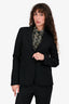 Nili Lotan Black Wool Tapered Pants + Blazer Set Size 4