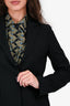 Nili Lotan Black Wool Tapered Pants + Blazer Set Size 4