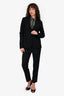 Nili Lotan Black Wool Tapered Pants + Blazer Set Size 4