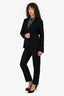 Nili Lotan Black Wool Tapered Pants + Blazer Set Size 4