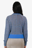 Veronica Beard Blue Alpaca/Mohair Cable Knit Crewneck Sweater Size S