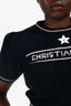 Christian Dior Blue Wool/Cashmere Logo Sweater Size 8 US