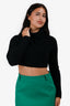 Valentino Black Wool/Cashmere Ribbed Turtleneck Crop Sweater Size S