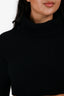 Valentino Black Wool/Cashmere Ribbed Turtleneck Crop Sweater Size S