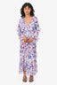 Misa Purple Floral Sheer 'Karina' Maxi Dress Size L