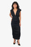 Black by Bariano Black Ruched 'Amanda' Midi Dress Size S