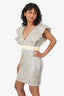 Elle Zeitoune Silver Sequin 'Marla' Dress Size M