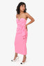 Elle Zeitoune Pink Strapless 'Elina' Midi Dress Size XS