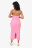 Elle Zeitoune Pink Strapless 'Elina' Midi Dress Size XS