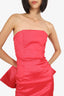 Elle Zeitoune Red Strapless Bow 'Nathalia' Mini Dress Size S
