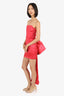 Elle Zeitoune Red Strapless Bow 'Nathalia' Mini Dress Size S