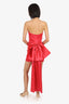 Elle Zeitoune Red Strapless Bow 'Nathalia' Mini Dress Size S