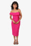 Nicole Bakti Pink Strapless Midi Dress Size S