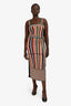 3.1 Phillip Lim Multicolour Knit Striped Belted Midi Dress Size M
