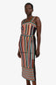 3.1 Phillip Lim Multicolour Knit Striped Belted Midi Dress Size M