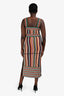 3.1 Phillip Lim Multicolour Knit Striped Belted Midi Dress Size M
