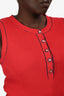 Pre-Loved Chanel™ Red CC Button Tank Top Size 40