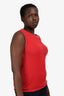 Pre-Loved Chanel™ Red CC Button Tank Top Size 40