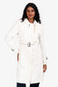 Burberry White Mid Length Rain Coat Estimated Size S