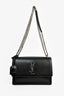 Saint Laurent Black Smooth Leather Medium 'Sunset' Shoulder Bag