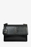 Saint Laurent Black Smooth Leather Medium 'Sunset' Shoulder Bag