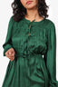 Maje Green Ruched Long Sleeve Mini Dress Size 34