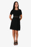 Sandro Black Ribbed Knit Short Sleeve Dress Size 1