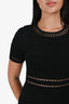 Sandro Black Ribbed Knit Short Sleeve Dress Size 1