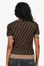 Fendi Brown/Black Monogram Short Sleeves Sweater Size 40